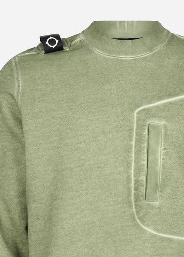 MA.Strum Truien  Oil wash crew neck sweat - tea