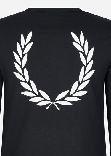 Fred Perry Longsleeve Tees  Graphic branding ls t-shirt - black