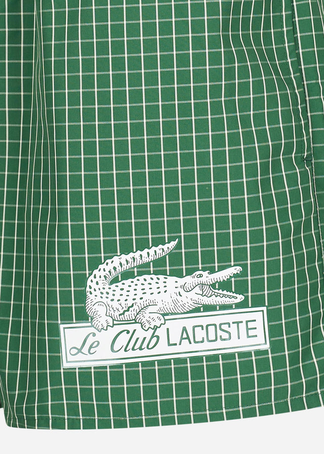 Lacoste Swimwear Checkered swimming trunks - green lapland