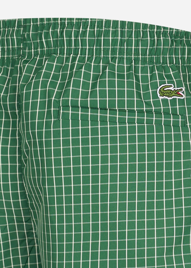Lacoste Swimwear Checkered swimming trunks - green lapland