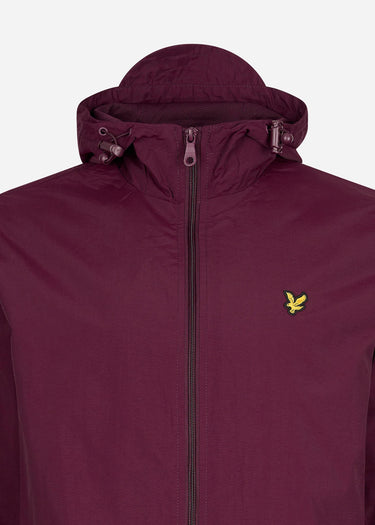 Lyle & Scott Jassen Zip through hooded jacket - burgundy