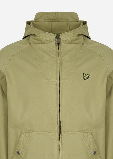 Lyle & Scott Jassen  Garment dyed zip through jacket - seaweed