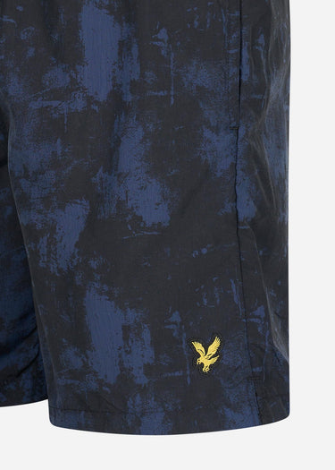 Lyle & Scott Zwembroeken  Erosion print swim short - navy