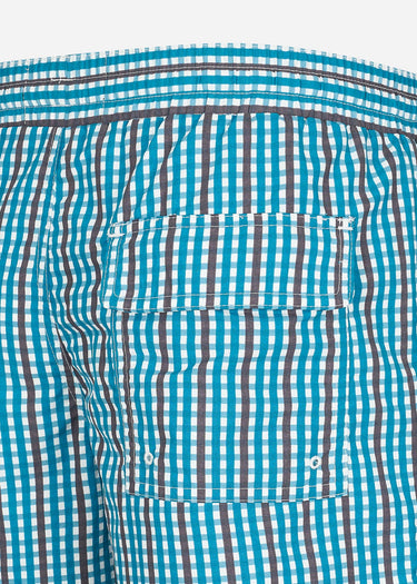 Lyle & Scott Zwembroeken  Gingham swim shorts - barrack blue
