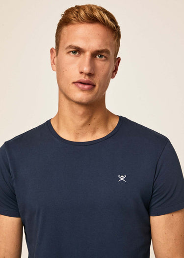 Hackett London T-shirts Embroidered logo t-shirt - navy grey