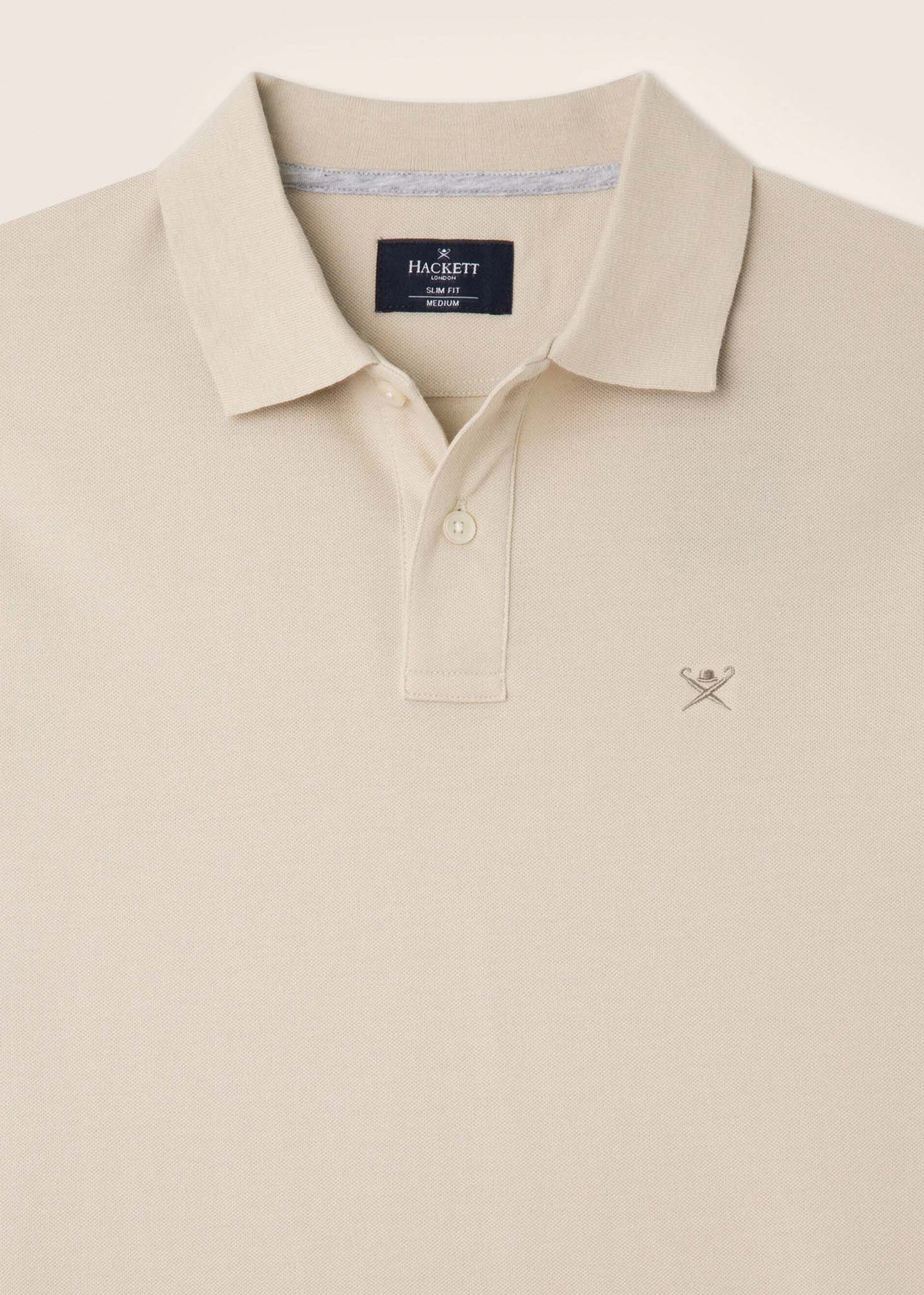 Hackett London Polo's Cotton pique polo shirt - silver lining
