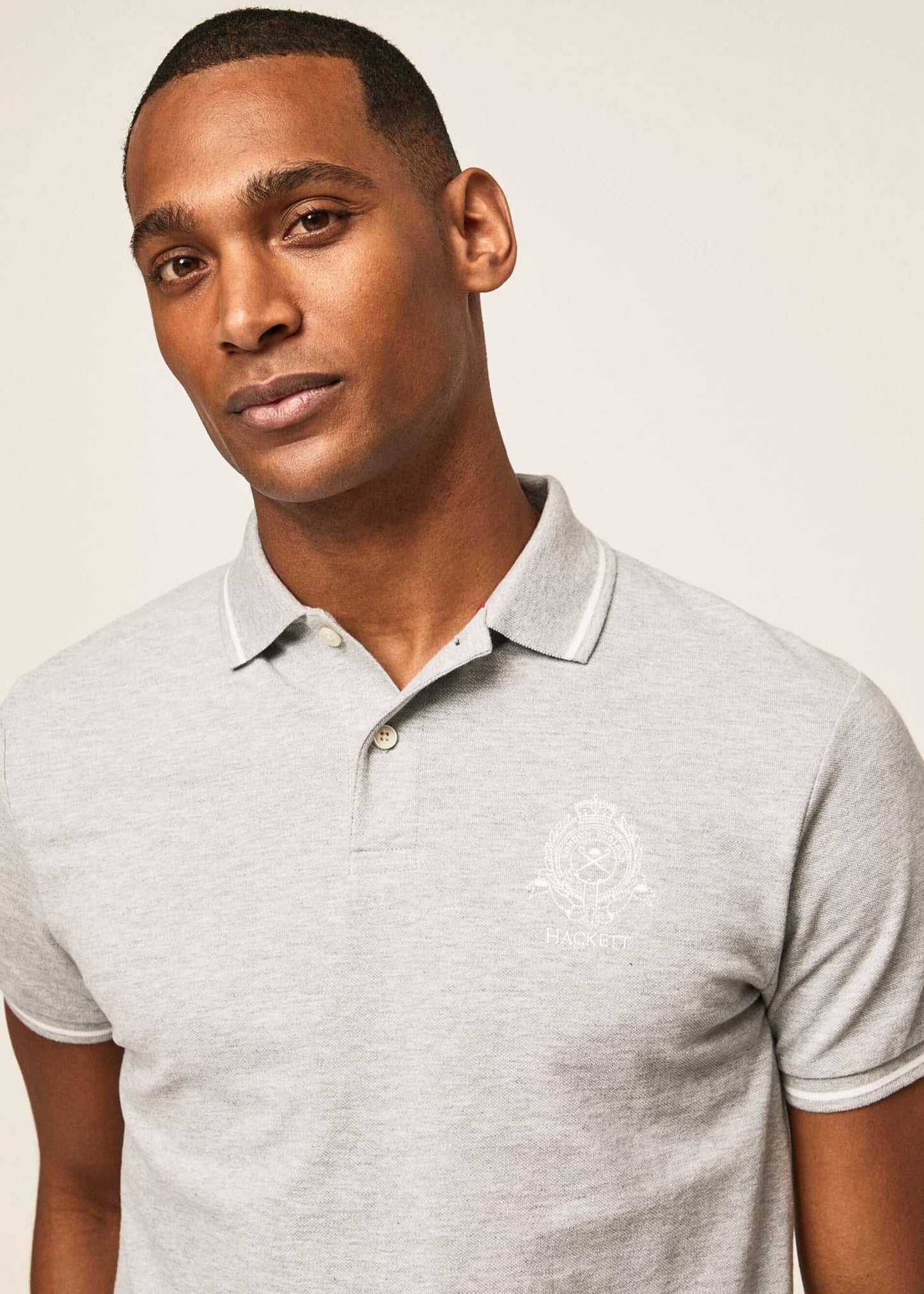 Hackett London Polo's Heritage logo polo - grey marl