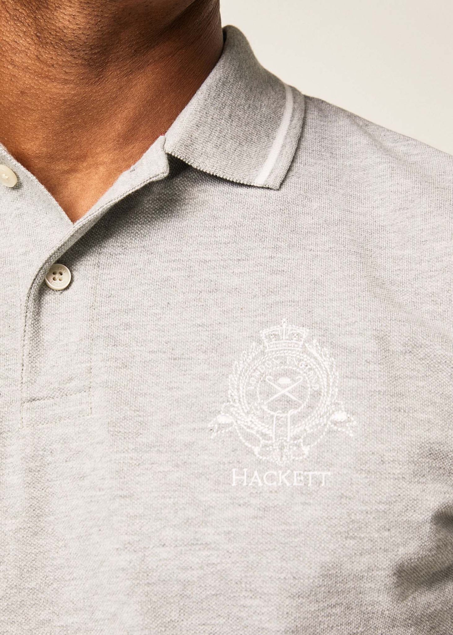 Hackett London Polo's Heritage logo polo - grey marl