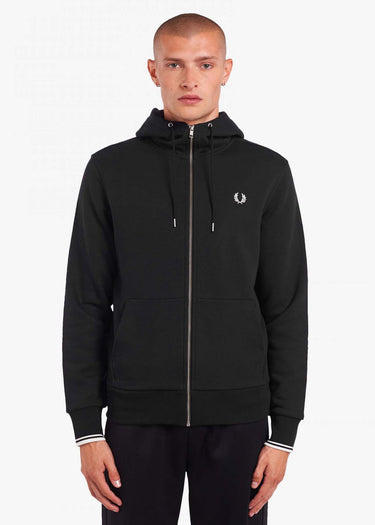 Fred Perry Vesten Hooded aw zip through sweatshirt - black