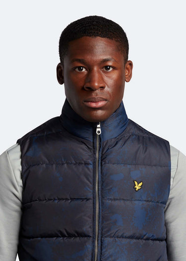 Lyle & Scott Bodywarmers  Erosion print gilet - navy