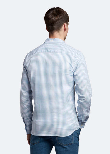Lyle & Scott Overhemden LS slim fit gingham shirt - light blue white