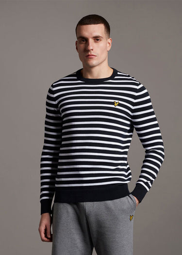 Lyle & Scott Truien  Breton stripe jumper - dark navy