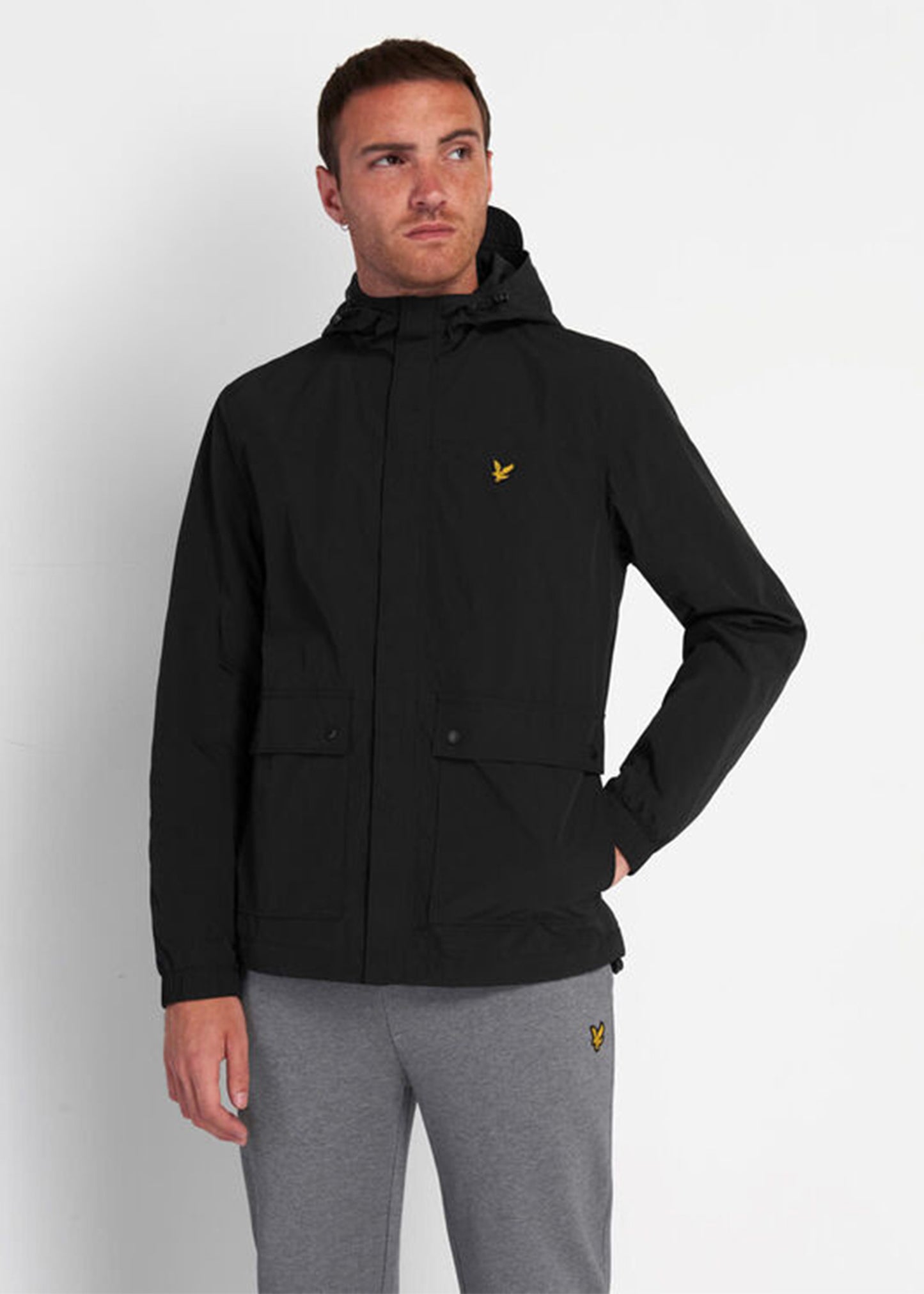 Lyle and Scott hooded pocket jacket jet black
