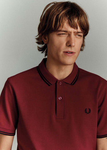 Fred Perry Polo's Twin tipped fred perry shirt - tawny port