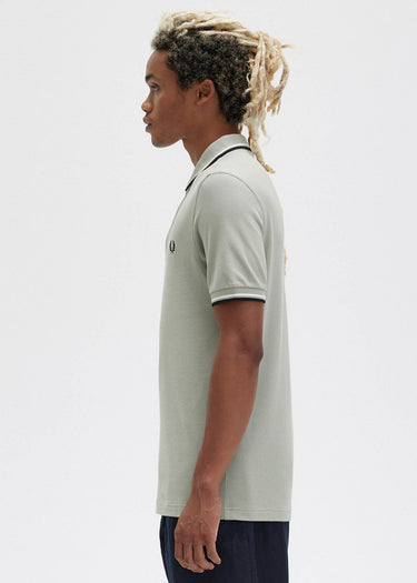 Fred Perry Polo's Twin tipped fred perry shirt - seagrass snow white black