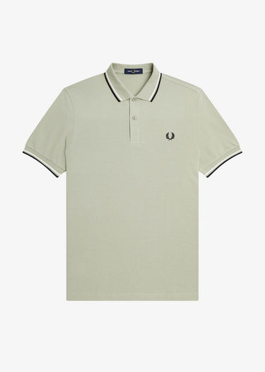 Fred Perry Polo's Twin tipped fred perry shirt - seagrass snow white black