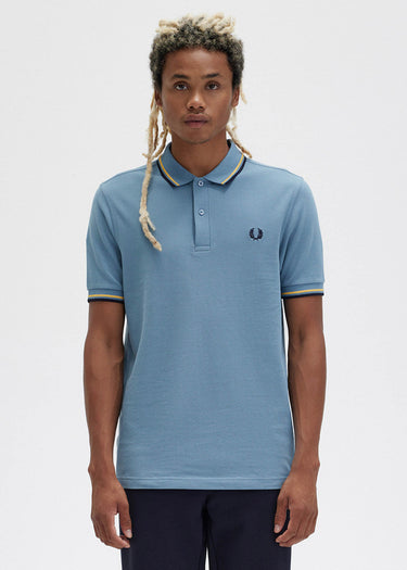Fred Perry Polo's Twin tipped fred perry shirt - ash blue golden hour navy