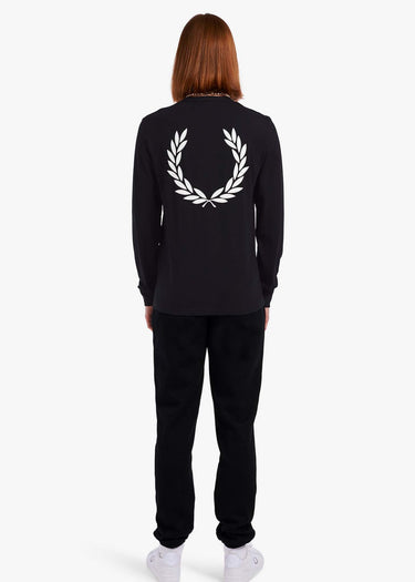 Fred Perry Longsleeve Tees  Graphic branding ls t-shirt - black