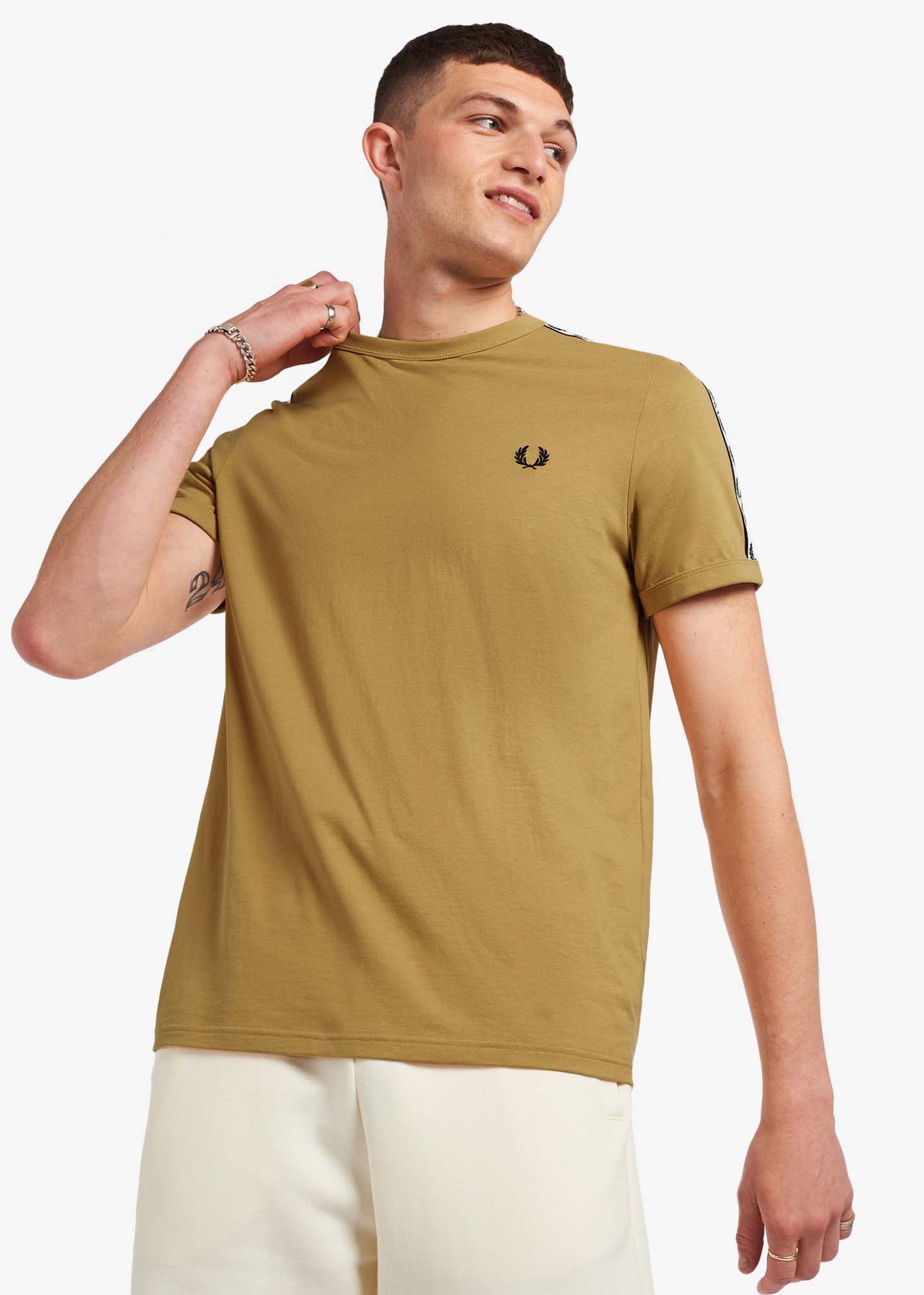 Fred Perry T-shirts Taped ringer t-shirt - desert