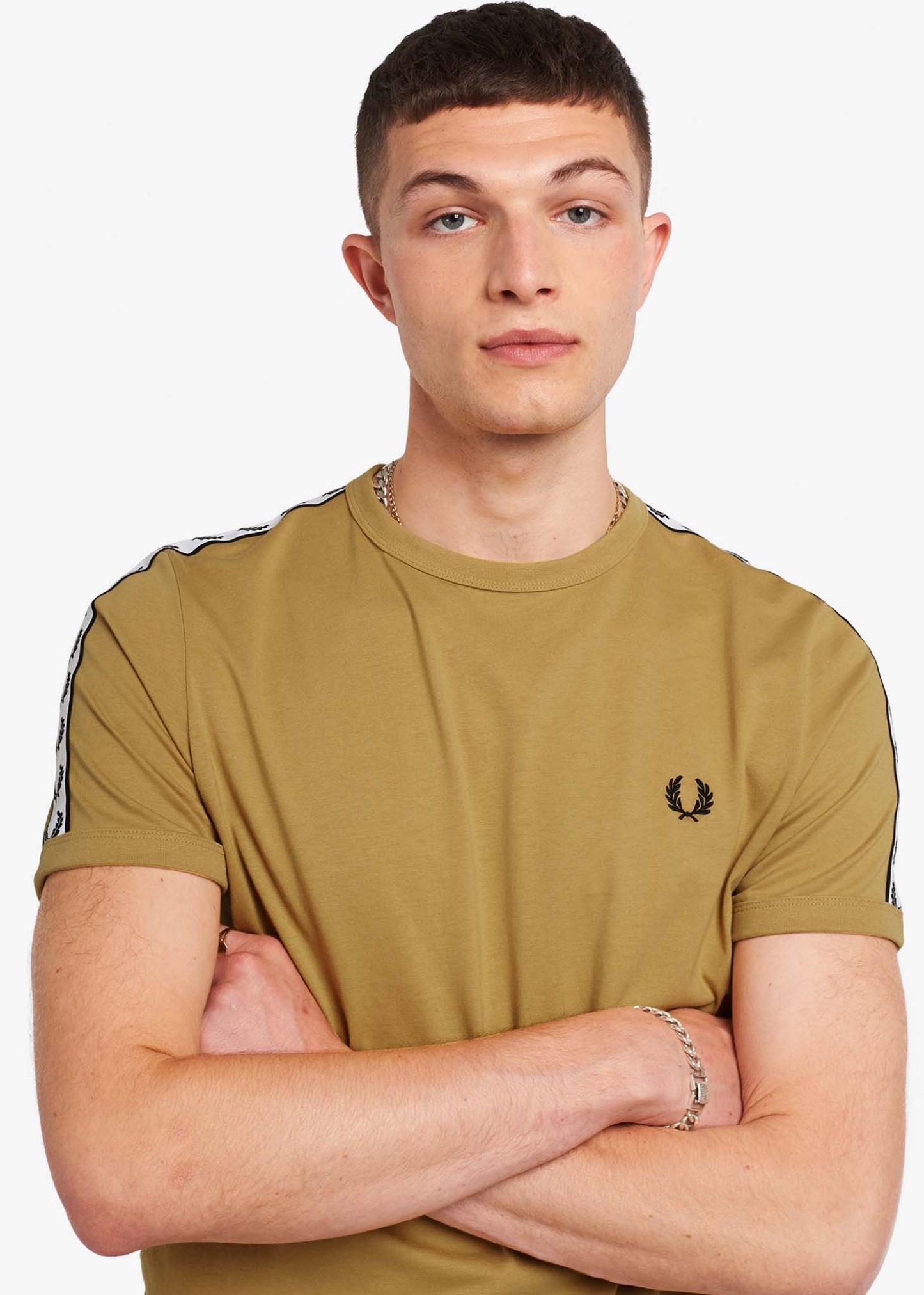 Fred Perry T-shirts Taped ringer t-shirt - desert