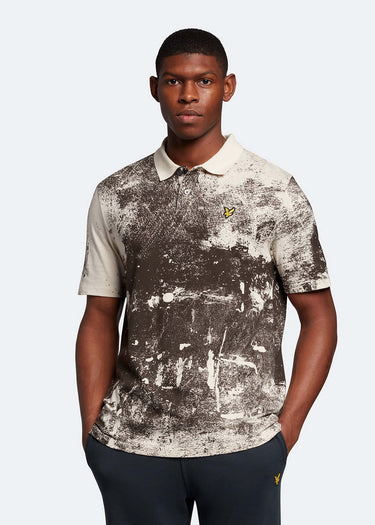 Lyle & Scott Polo's  Erosion print polo shirt - cove