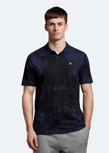Lyle & Scott Polo's Erosion print polo shirt - navy