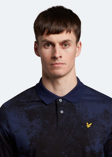 Lyle & Scott Polo's  Erosion print polo shirt - navy