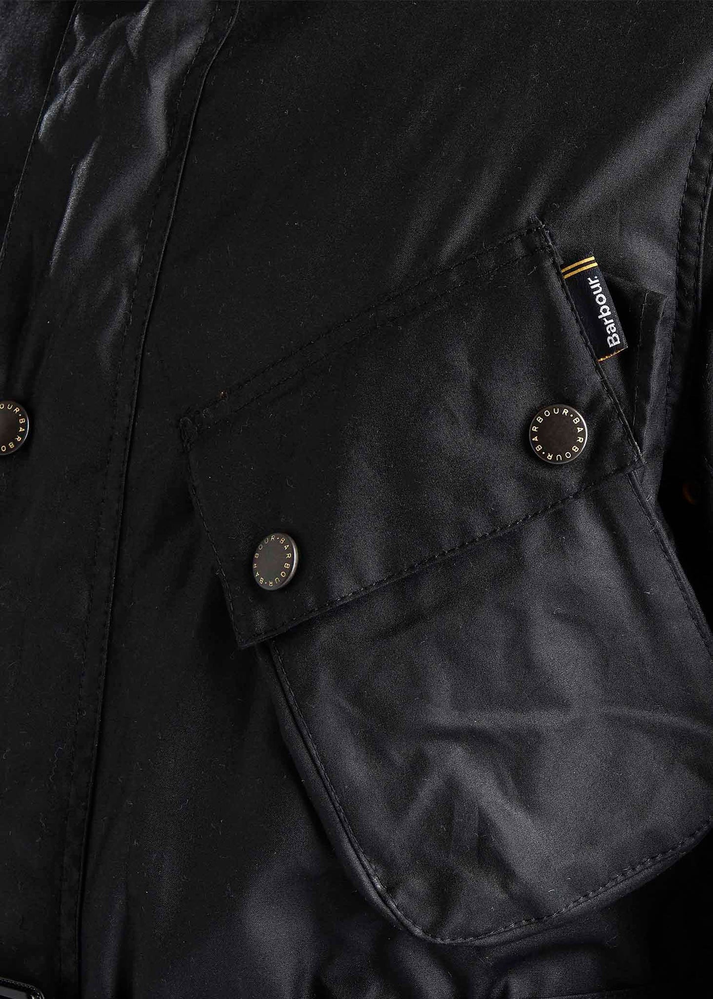 Slim international wax jacket - black