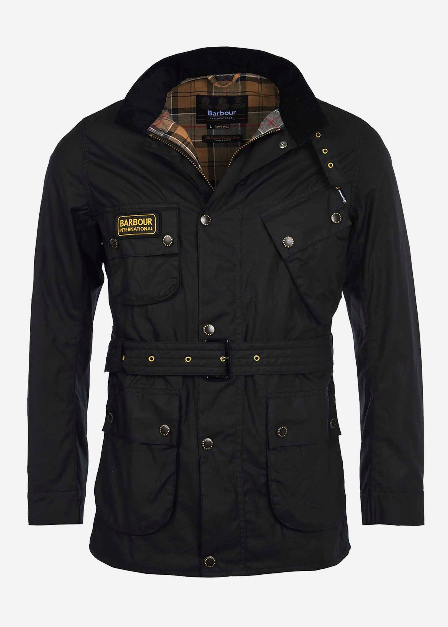 Slim international wax jacket - black