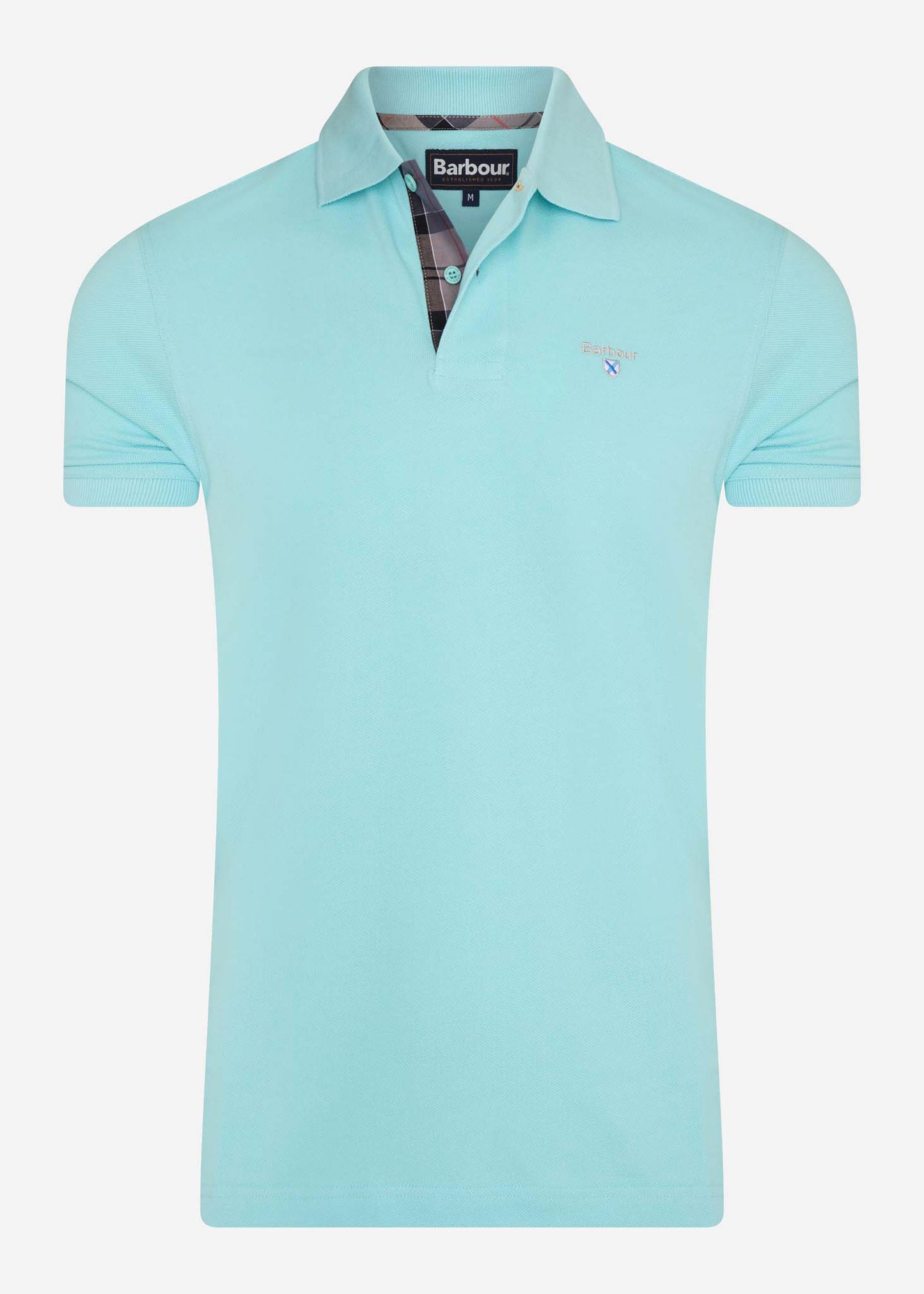 barbour tartan polo aqua marine