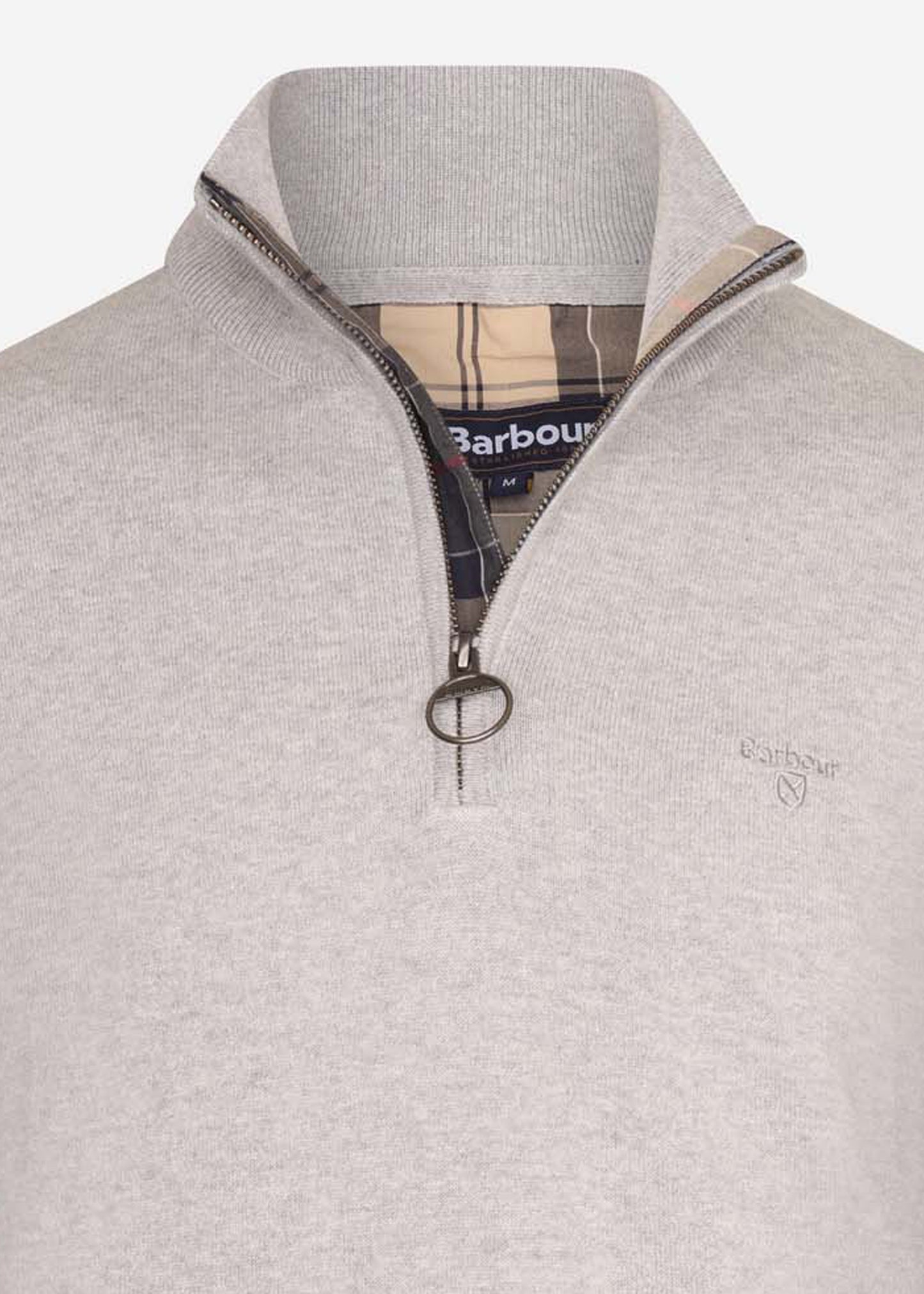 barbour half zip grey marl