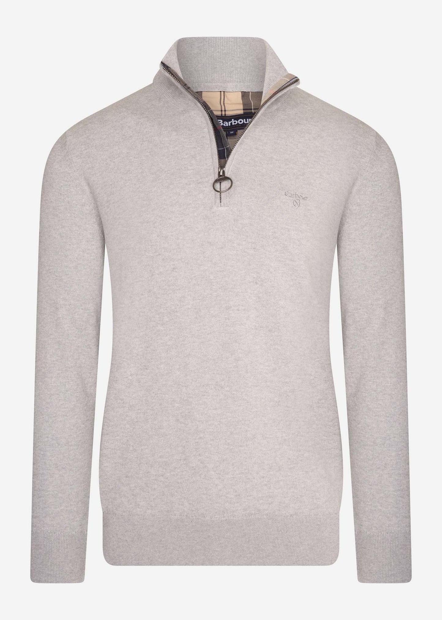 barbour half zip grey marl
