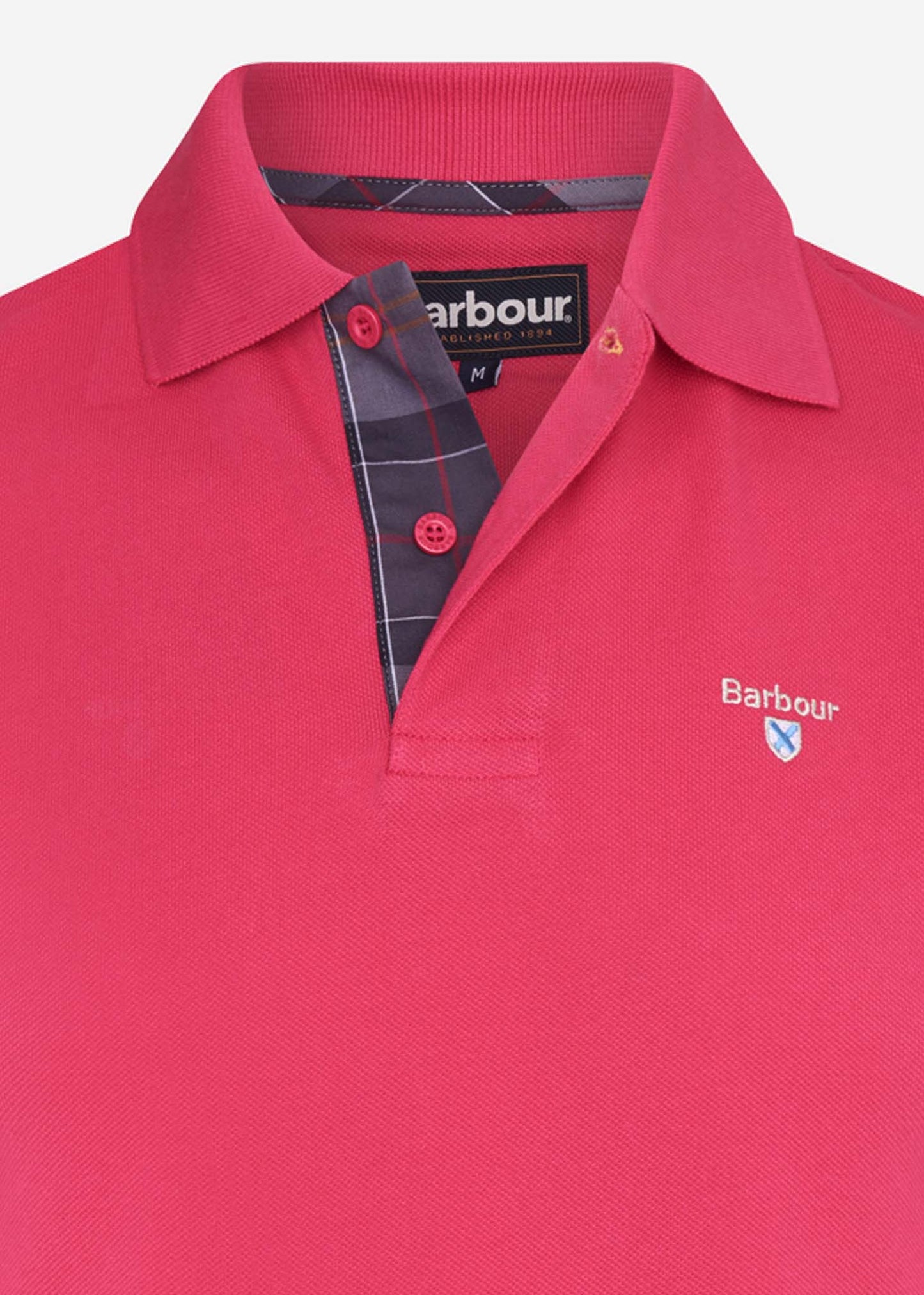 Tartan pique polo - fuschia