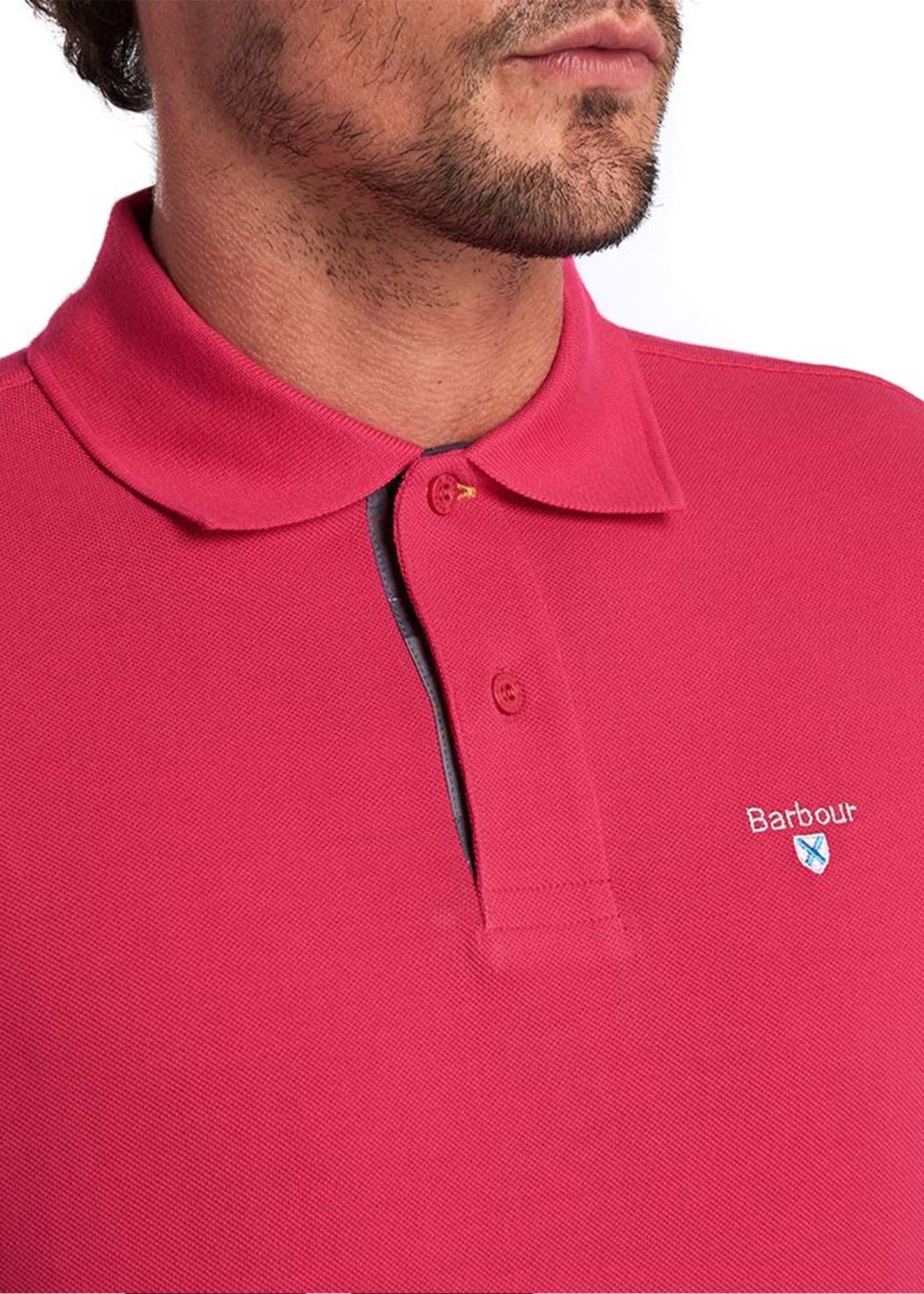 Tartan pique polo - fuschia