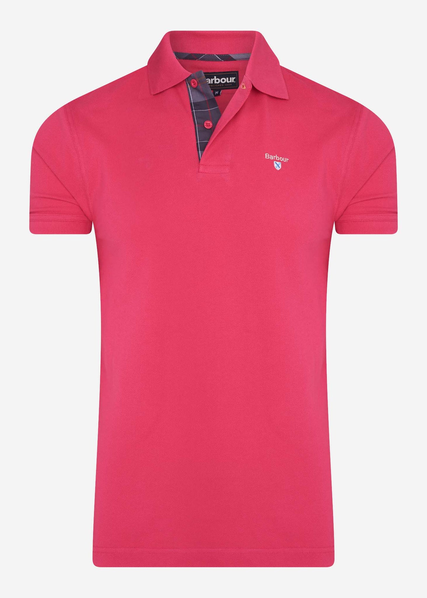 Tartan pique polo - fuschia
