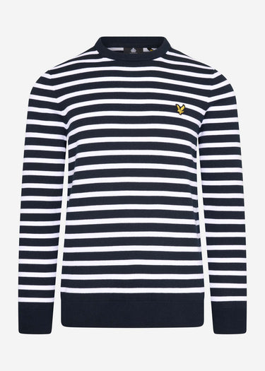 Lyle & Scott Truien  Breton stripe jumper - dark navy