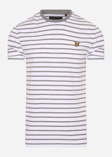 Lyle & Scott T-shirts Breton stripe t-shirt - mid grey marl