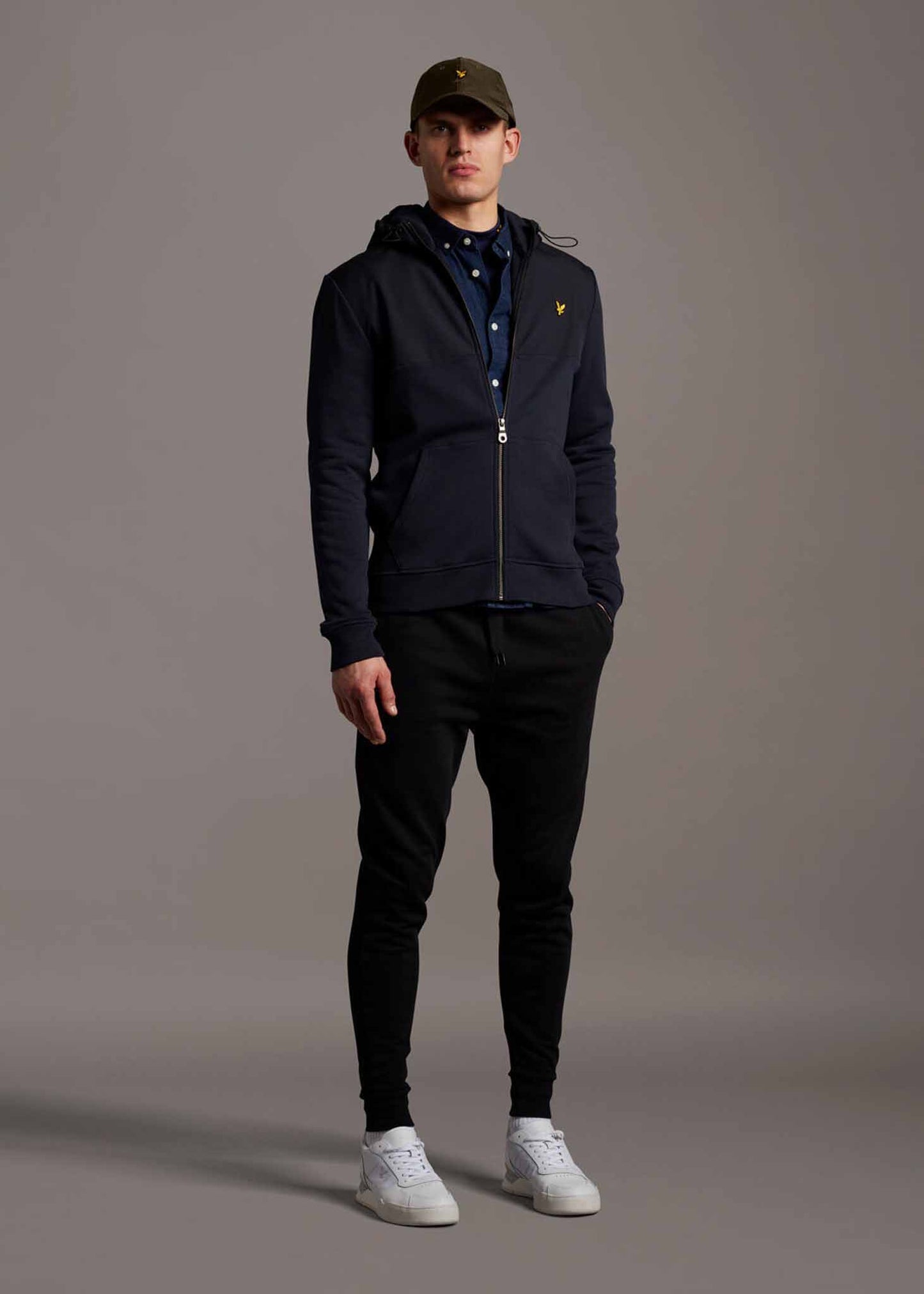 Softshell jersey zip hoodie - dark navy