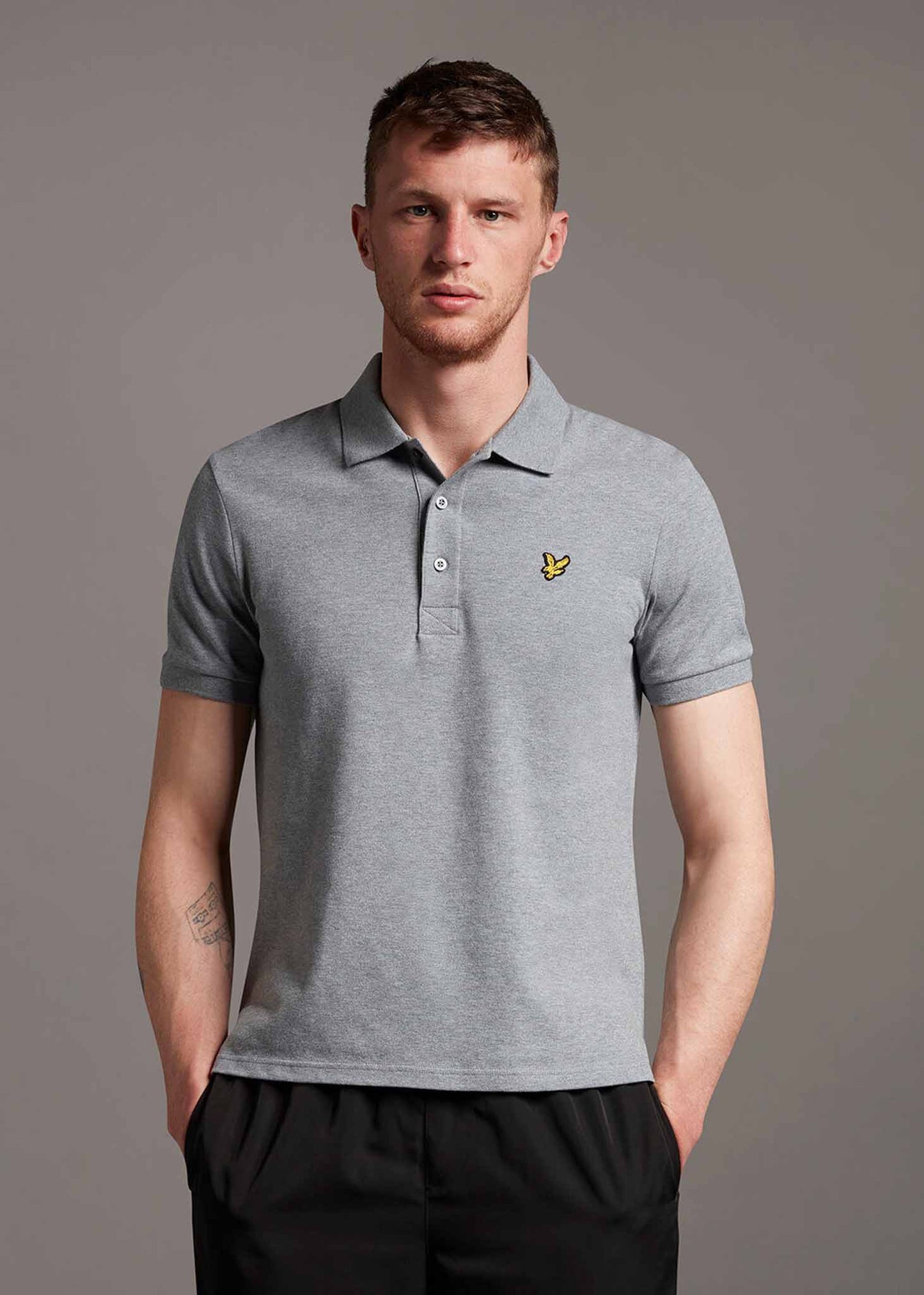 Lyle & Scott Polo's Plain polo shirt - mid grey marl