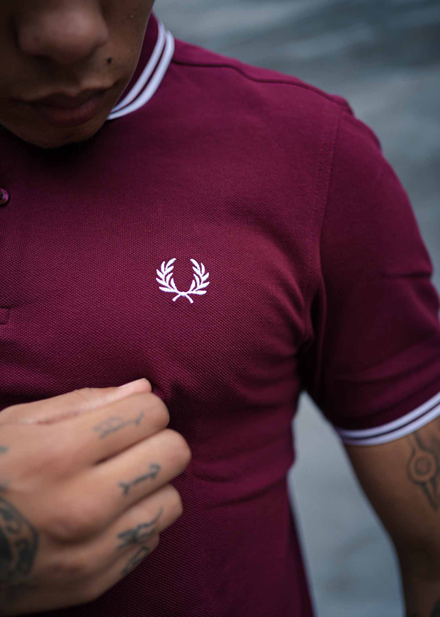 Fred Perry Polo's Twin tipped fred perry shirt - port