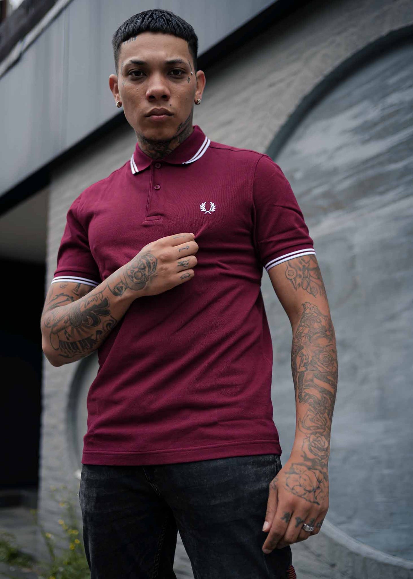 Fred Perry Polo's Twin tipped fred perry shirt - port