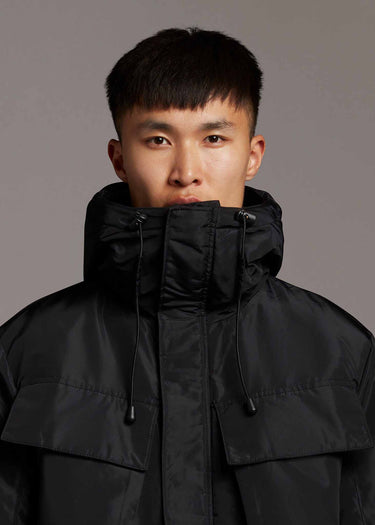 Lyle & Scott Jassen Longline dual pocket parka - jet black