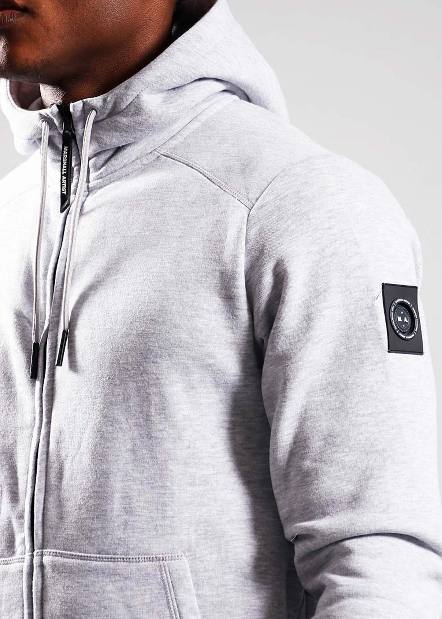 Siren full zip hood - grey marl - Marshall Artist