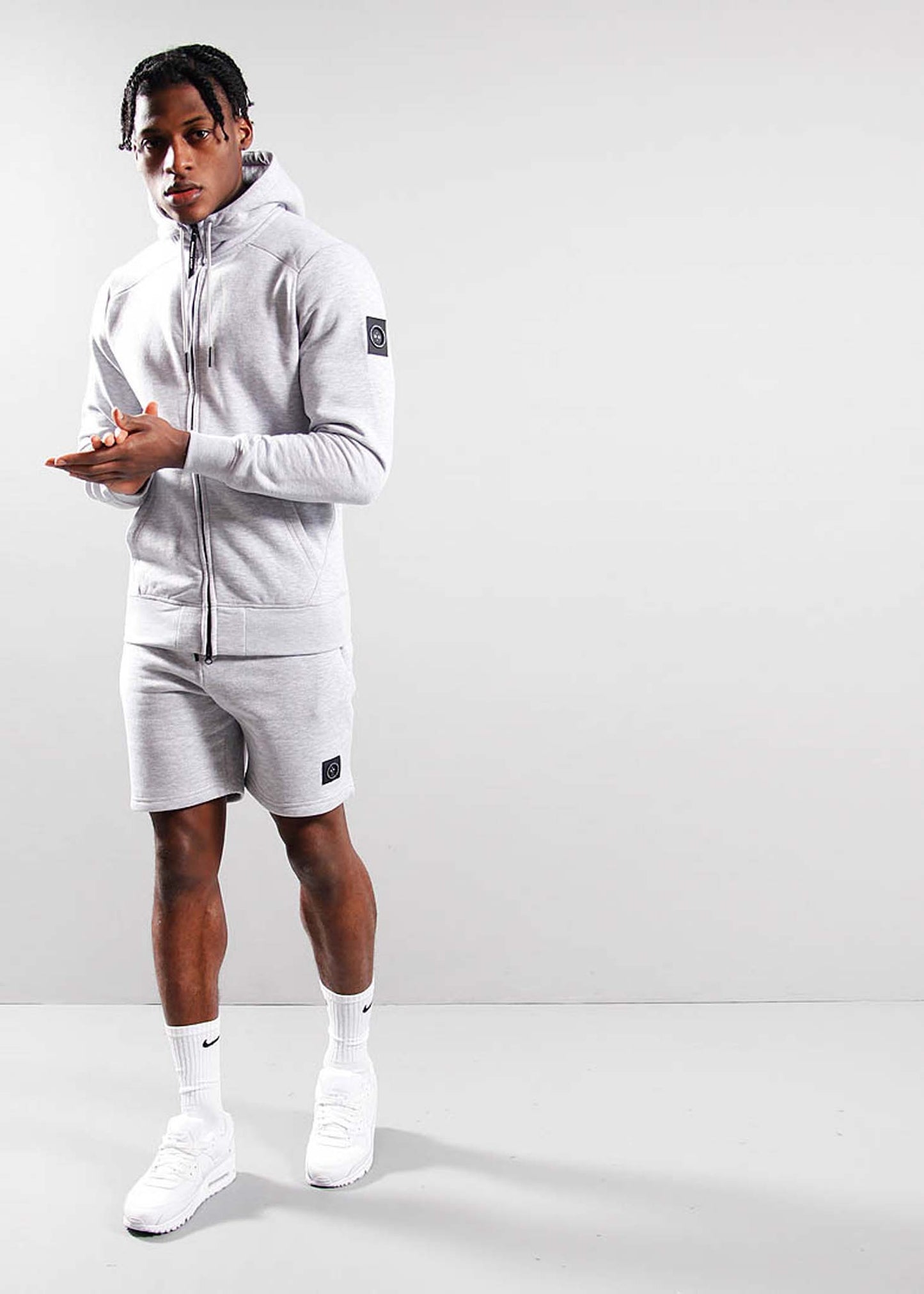 Siren full zip hood - grey marl - Marshall Artist