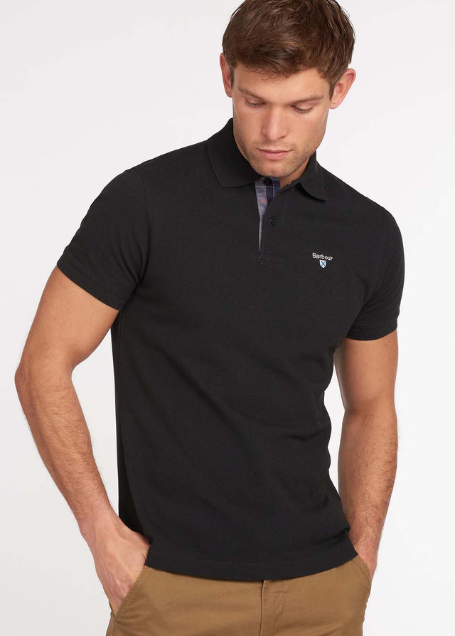 Barbour Polos Barbour tartan pique polo - black