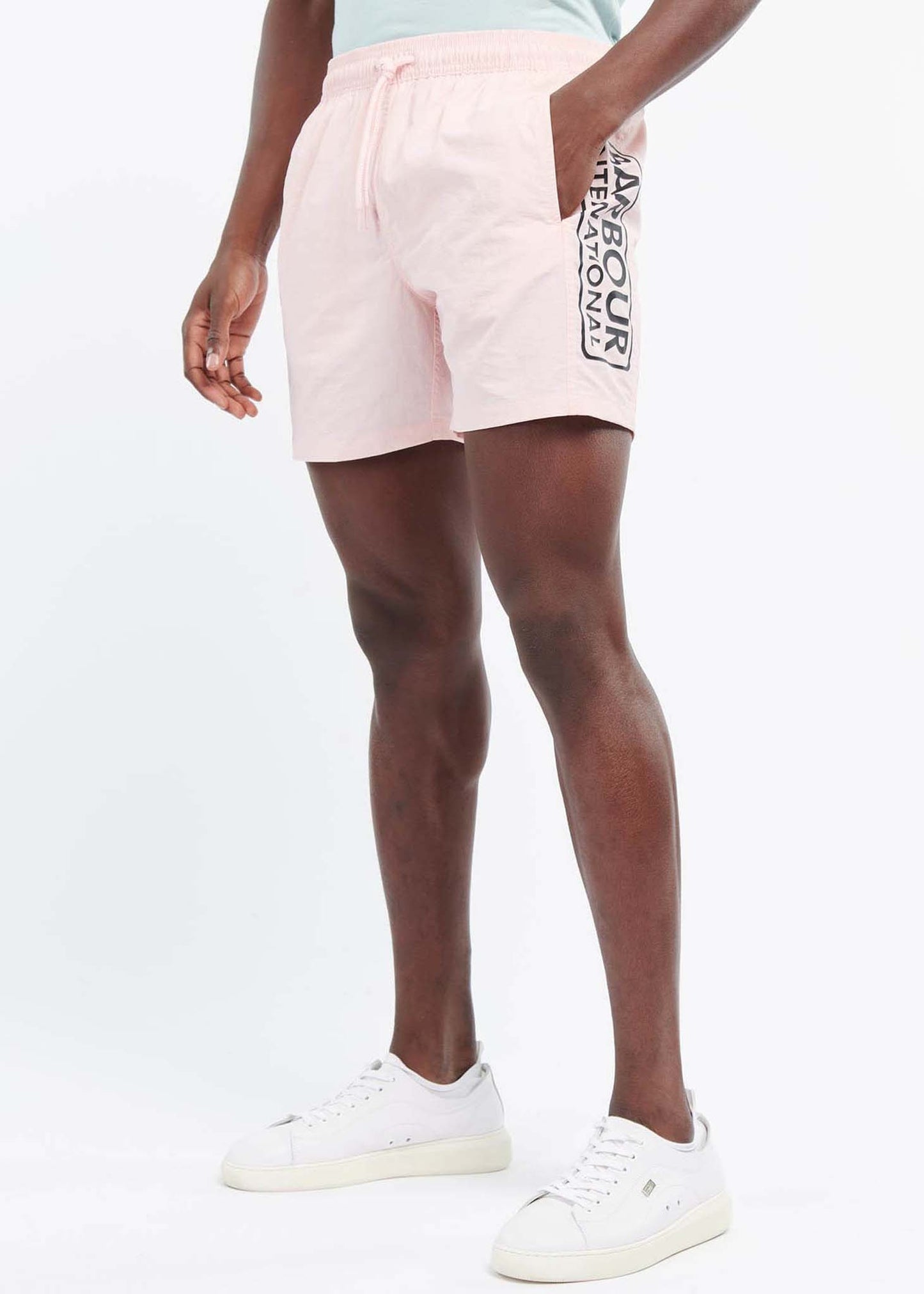 Large logo swim short- pink cinder - Barbour International