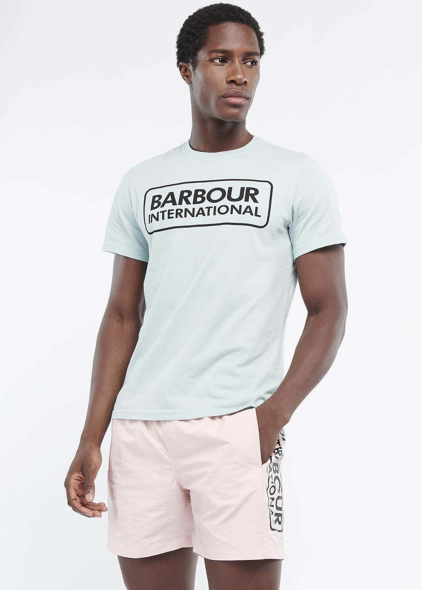 Large logo swim short- pink cinder - Barbour International