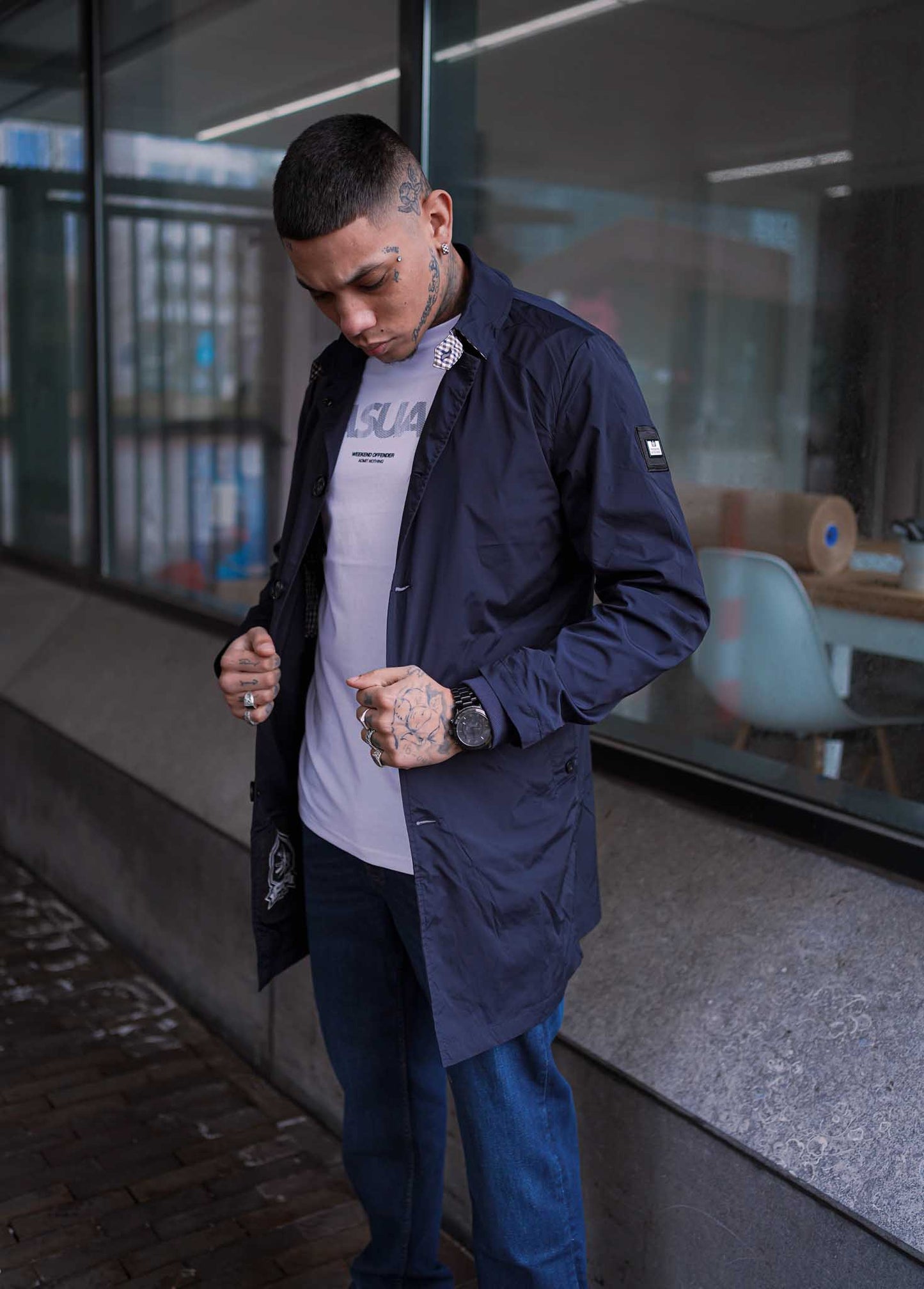 weekend offender jacket summer navy