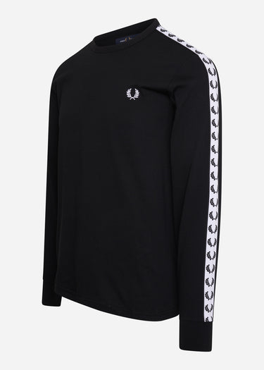 Fred Perry Longsleeve Tees  Taped long sleeve t-shirt - black