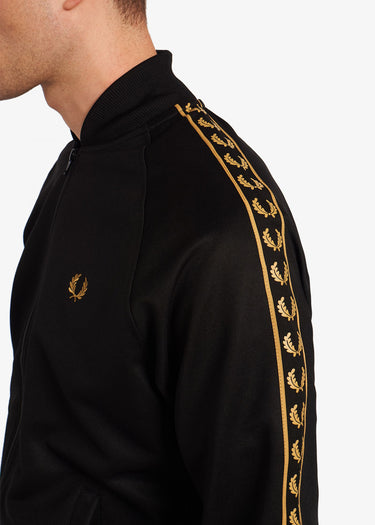 Fred Perry Vesten  Gold tape bomber track jacket - black